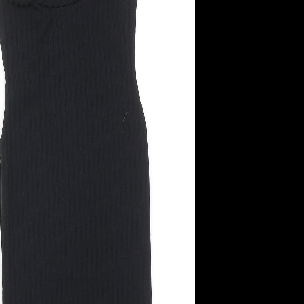 PRETTYLITTLETHING Womens Black Polyester Bodysuit One-Piece Size 6 Snap