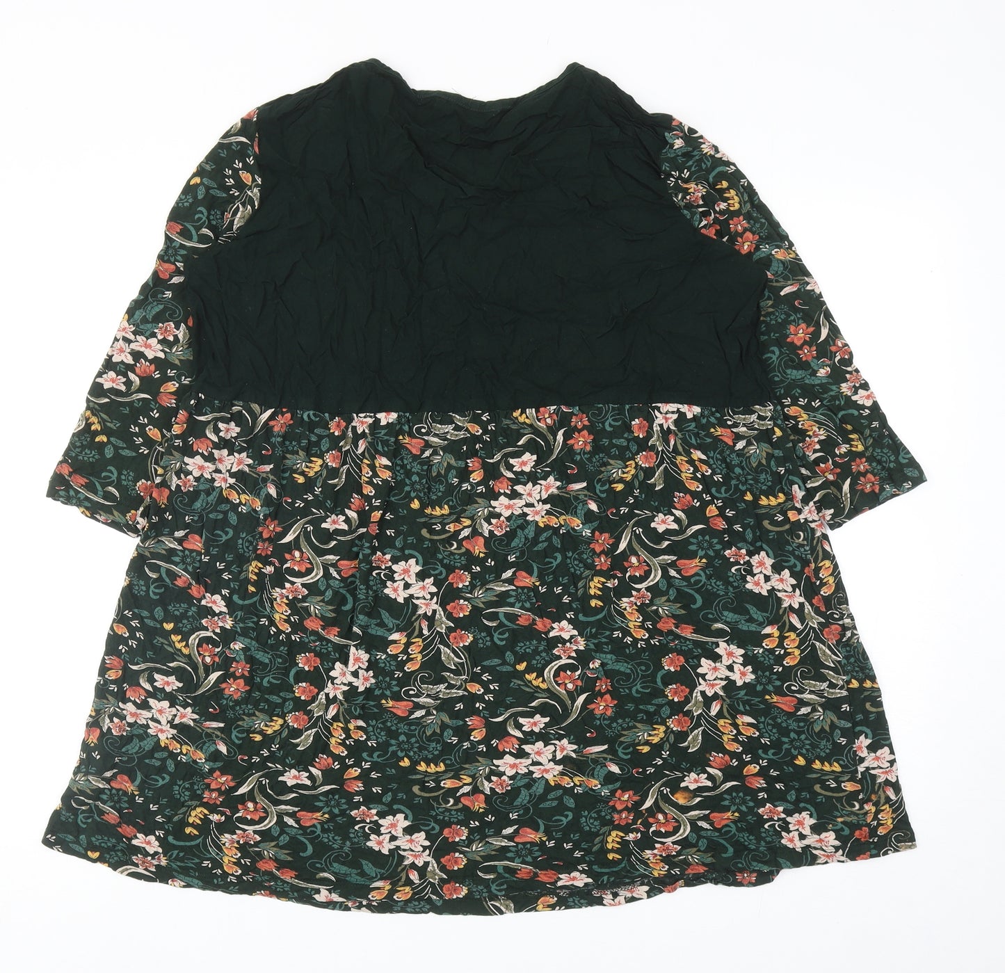 TU Womens Multicoloured Floral Viscose Basic Blouse Size 20 Scoop Neck