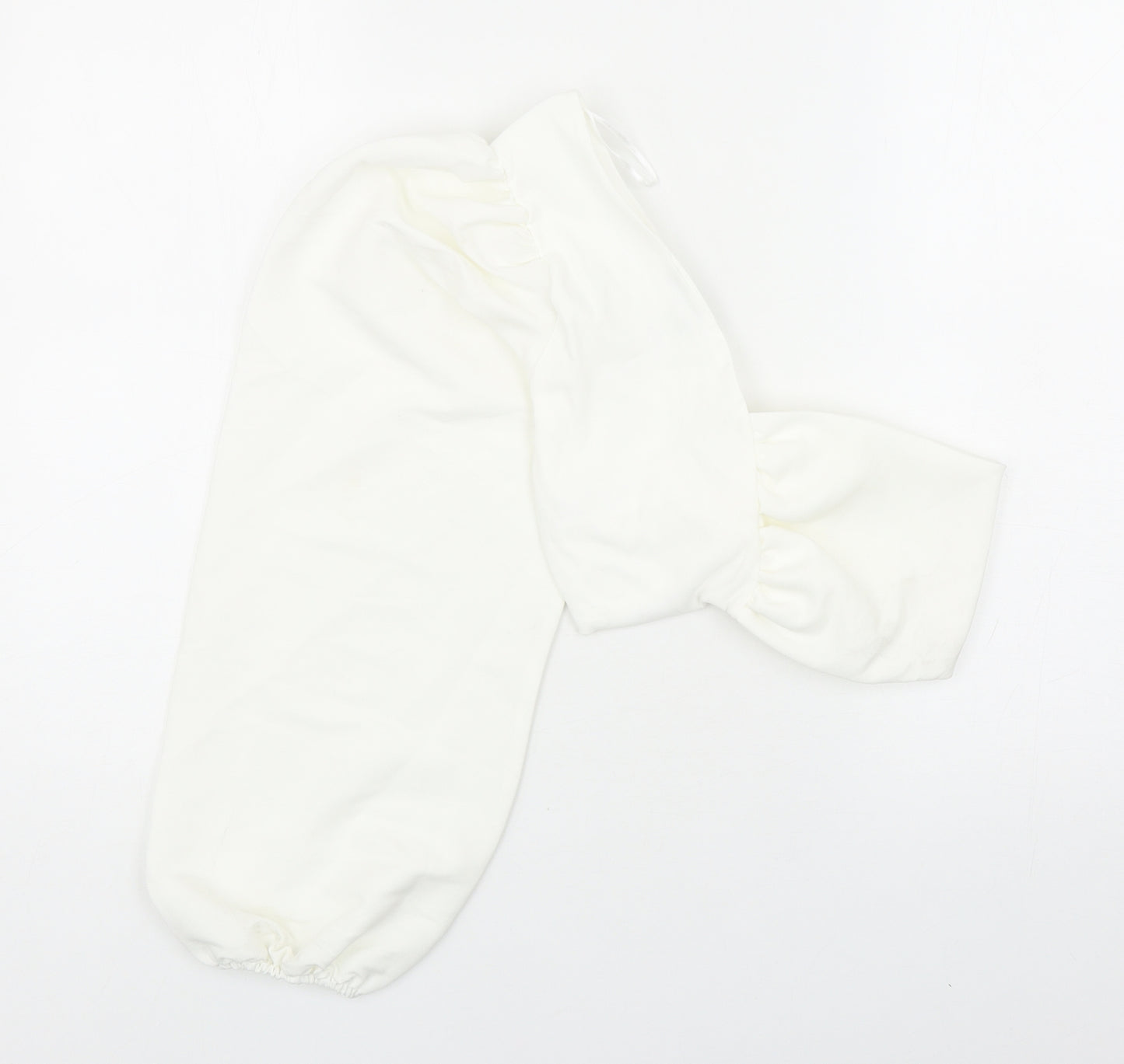 Zara Womens White Cotton Cropped Blouse Size S One Shoulder