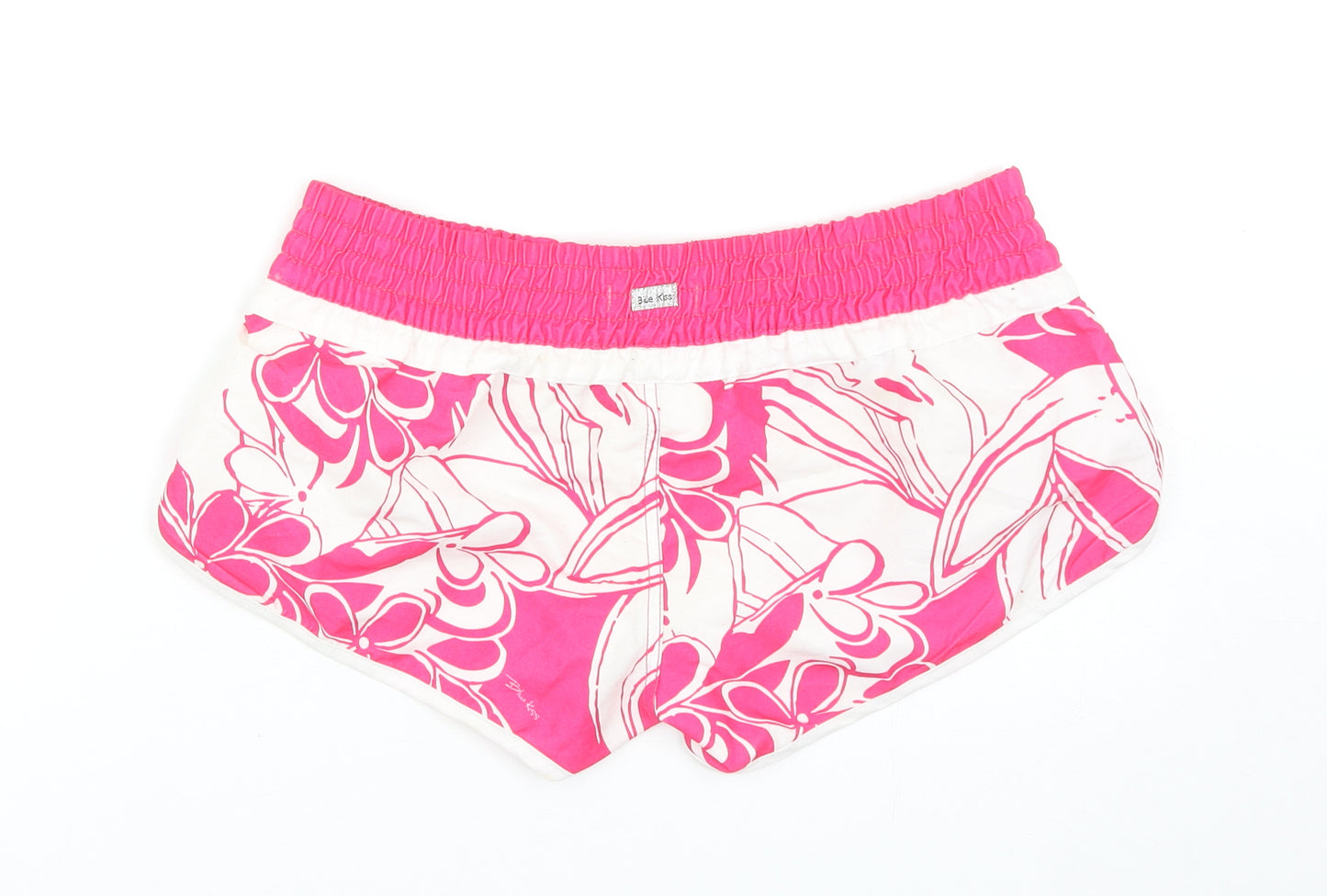 Blue Kiss Womens Pink Geometric Polyester Sweat Shorts Size 12 Regular Drawstring