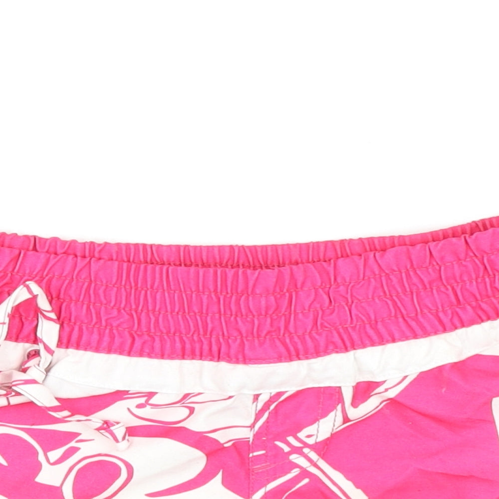 Blue Kiss Womens Pink Geometric Polyester Sweat Shorts Size 12 Regular Drawstring