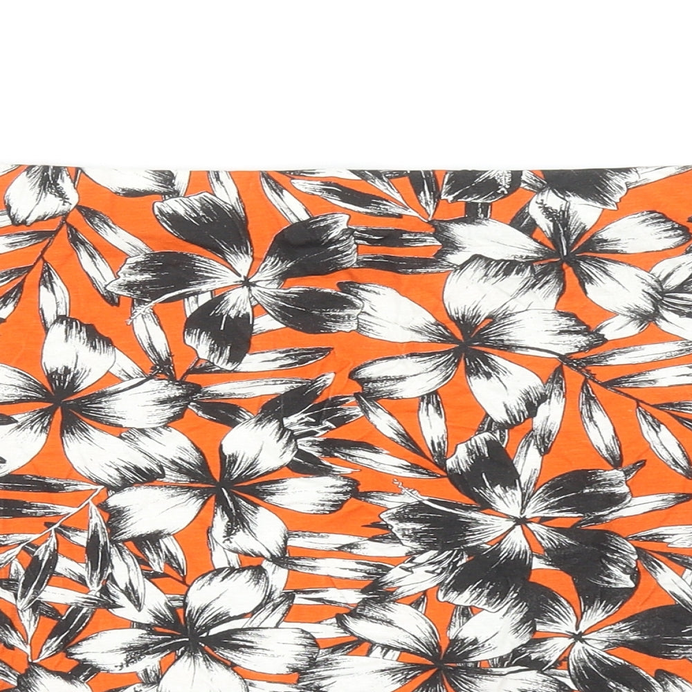 Atmosphere Womens Orange Floral Polyester Mini Skirt Size 18
