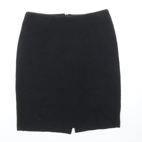 Steilmann Womens Black Cotton Straight & Pencil Skirt Size 12 Zip