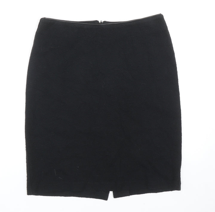 Steilmann Womens Black Cotton Straight & Pencil Skirt Size 12 Zip