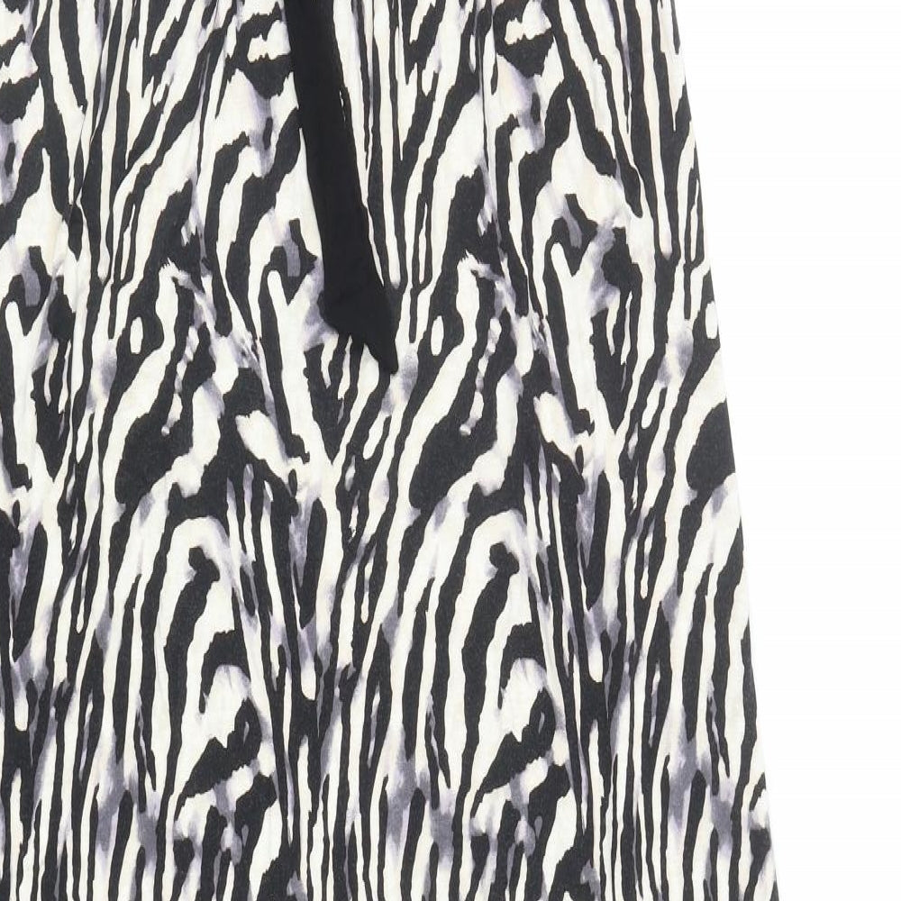 New Look Womens Black Animal Print Viscose Maxi Size 12 Sweetheart Pullover - Zebra Print
