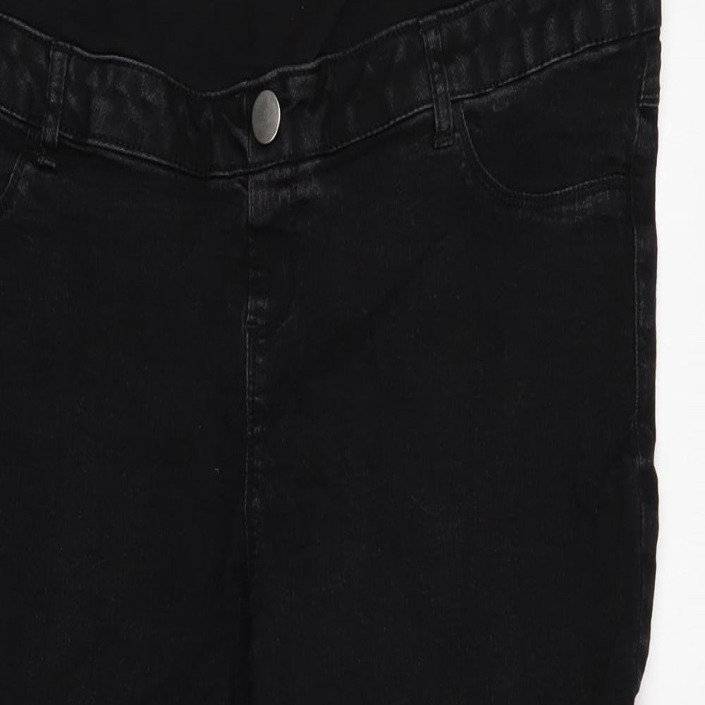 Dorothy Perkins Womens Black Cotton Straight Jeans Size 18 Regular Button
