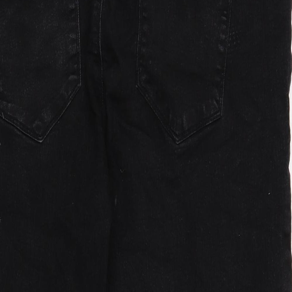 Dorothy Perkins Womens Black Cotton Straight Jeans Size 18 Regular Button