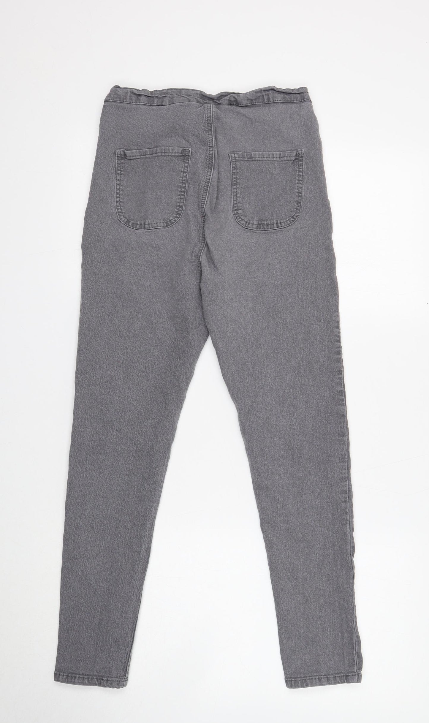 PRETTYLITTLETHING Womens Grey Cotton Jegging Jeans Size 12 Regular Button