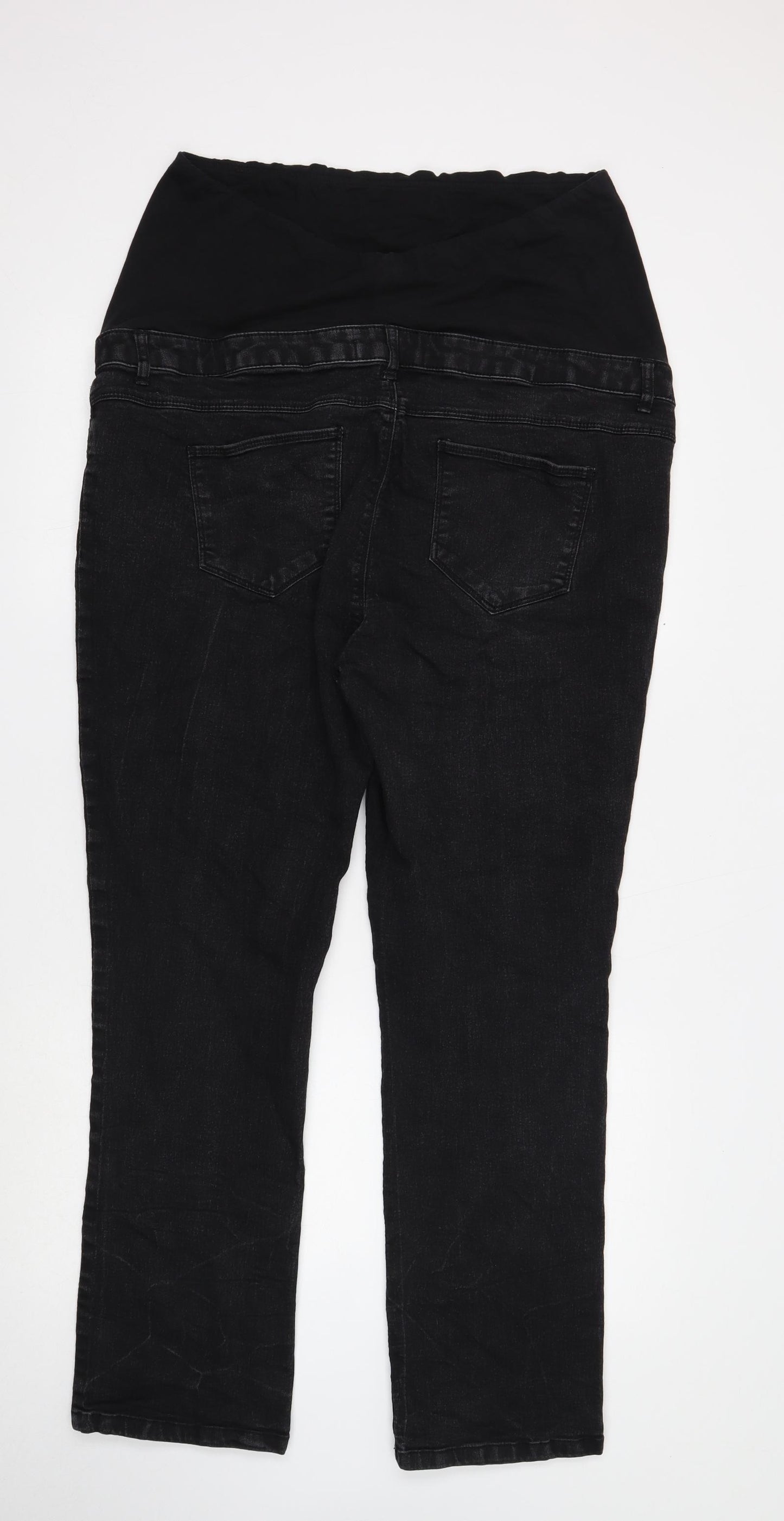 Dorothy Perkins Womens Black Cotton Straight Jeans Size 18 Regular Button