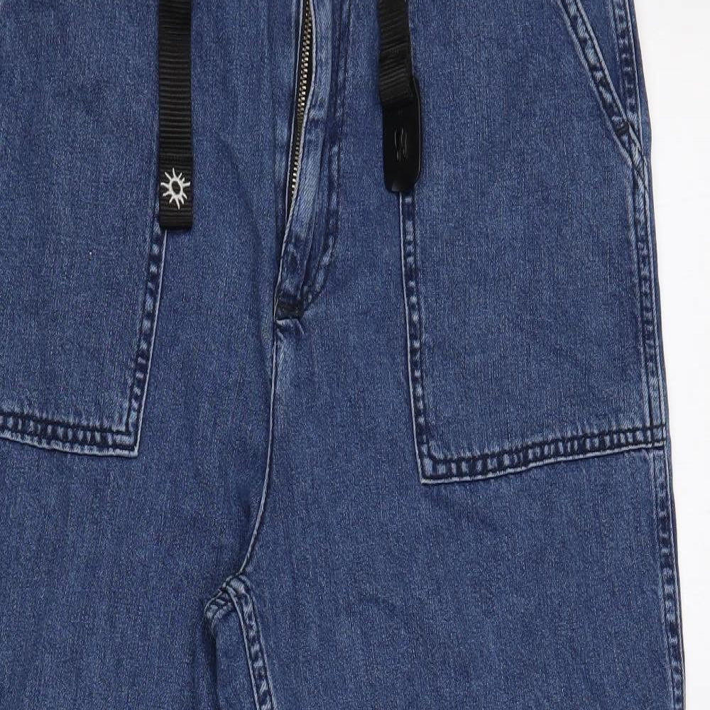 Urban Outfitters Mens Blue Cotton Straight Jeans Size 30 in L30 in Regular Drawstring