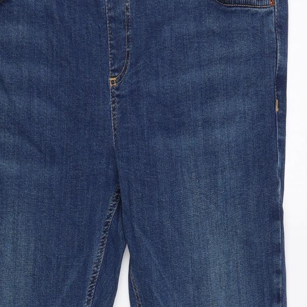 Topshop Womens Blue Cotton Skinny Jeans Size 18 L32 in Regular Button
