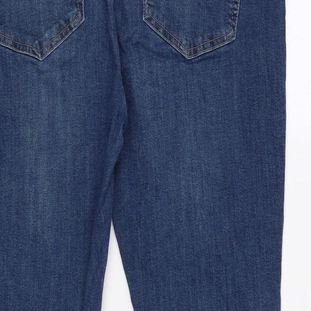 Topshop Womens Blue Cotton Skinny Jeans Size 18 L32 in Regular Button