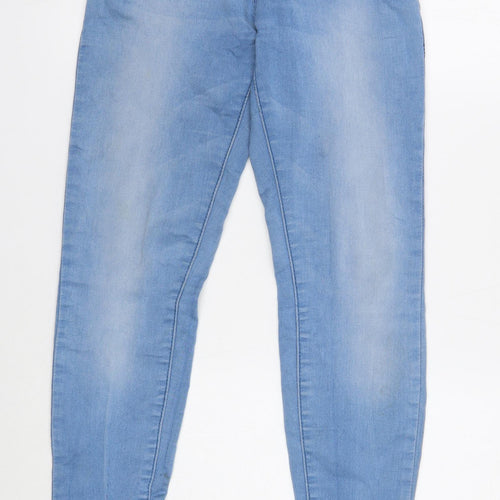 Denim & Co. Womens Blue Cotton Skinny Jeans Size 10 Regular Button