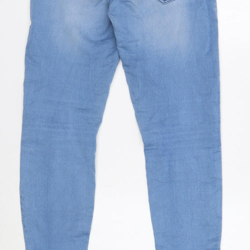 Denim & Co. Womens Blue Cotton Skinny Jeans Size 10 Regular Button