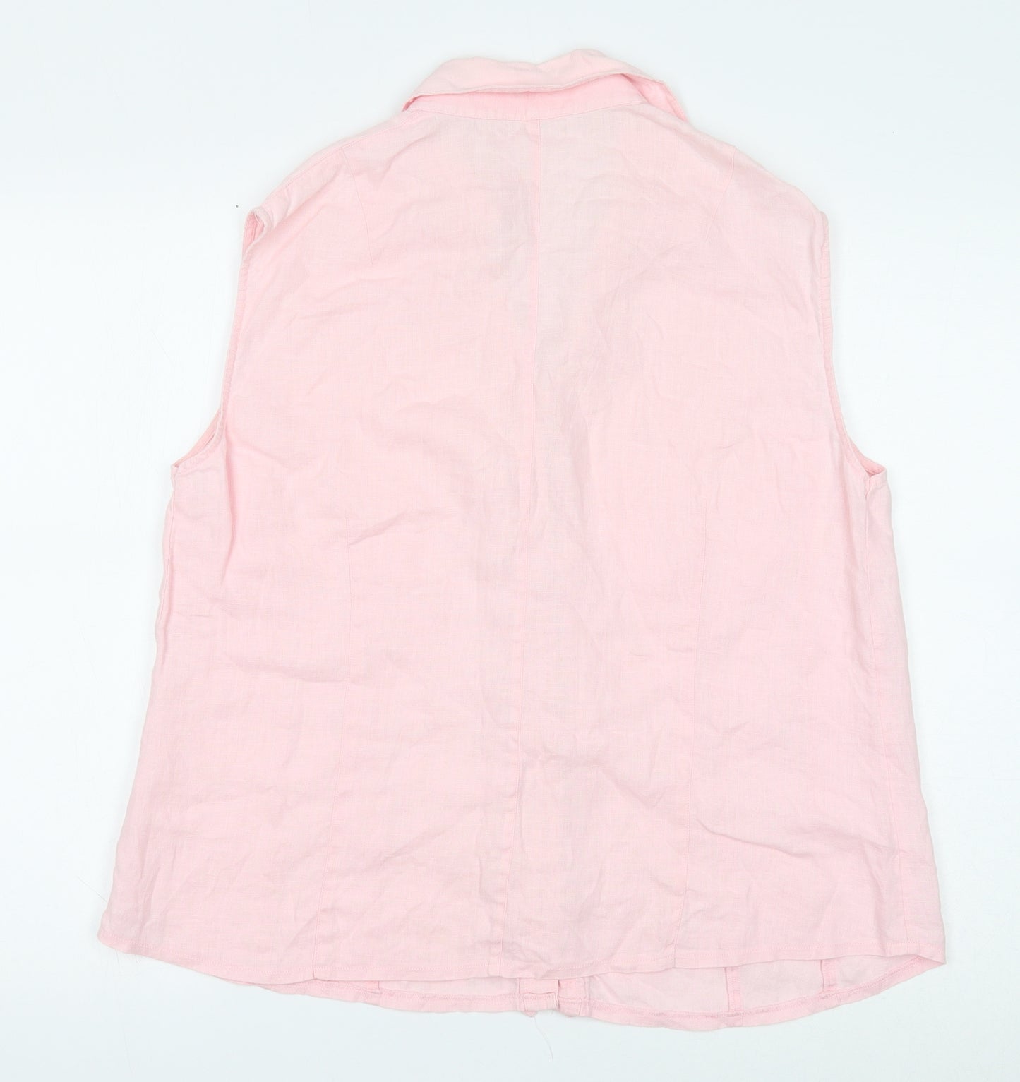 Tendenza Womens Pink Viscose Basic Button-Up Size 16 Collared