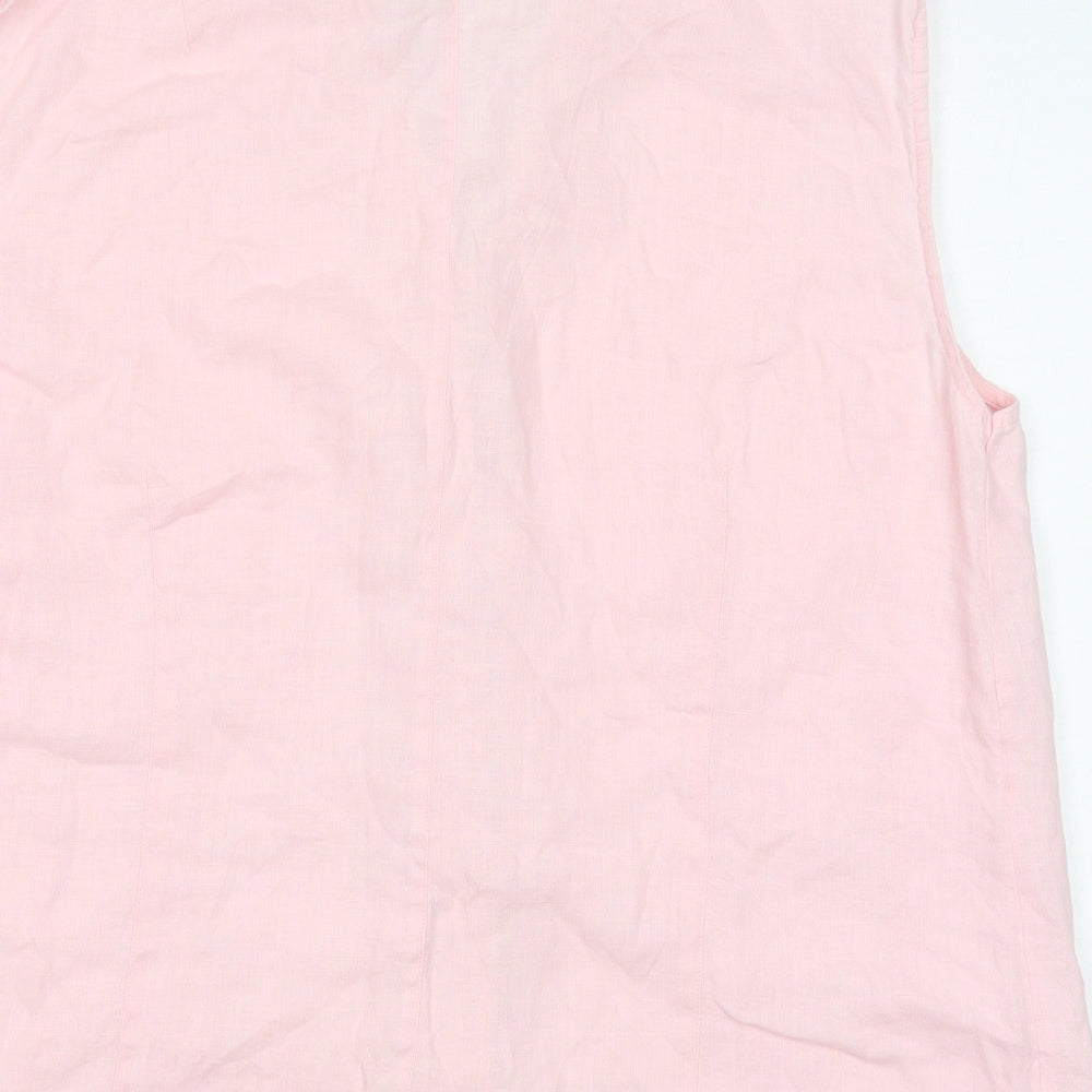 Tendenza Womens Pink Viscose Basic Button-Up Size 16 Collared