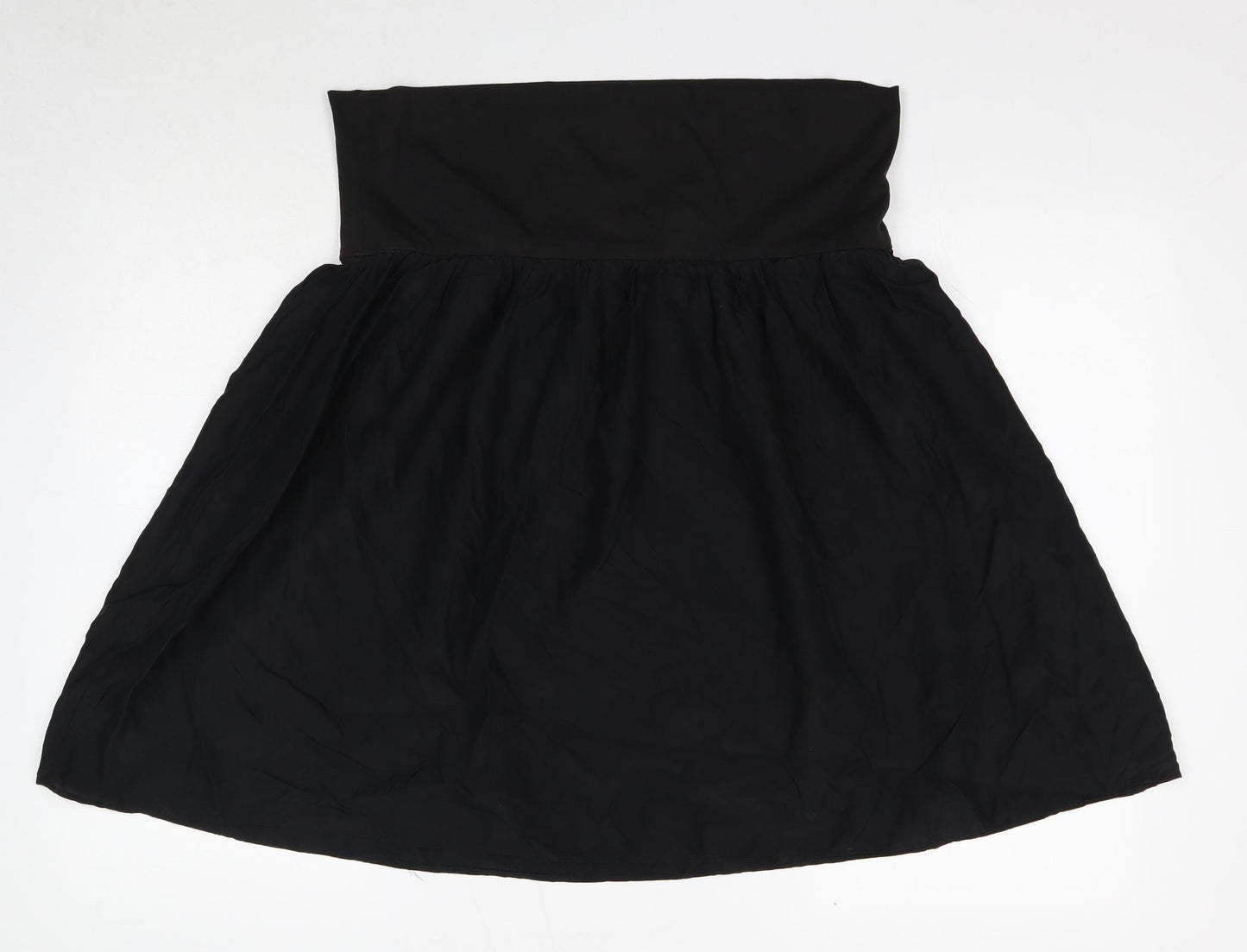 Ann Taylor Womens Black Cotton Mini Skirt Size L