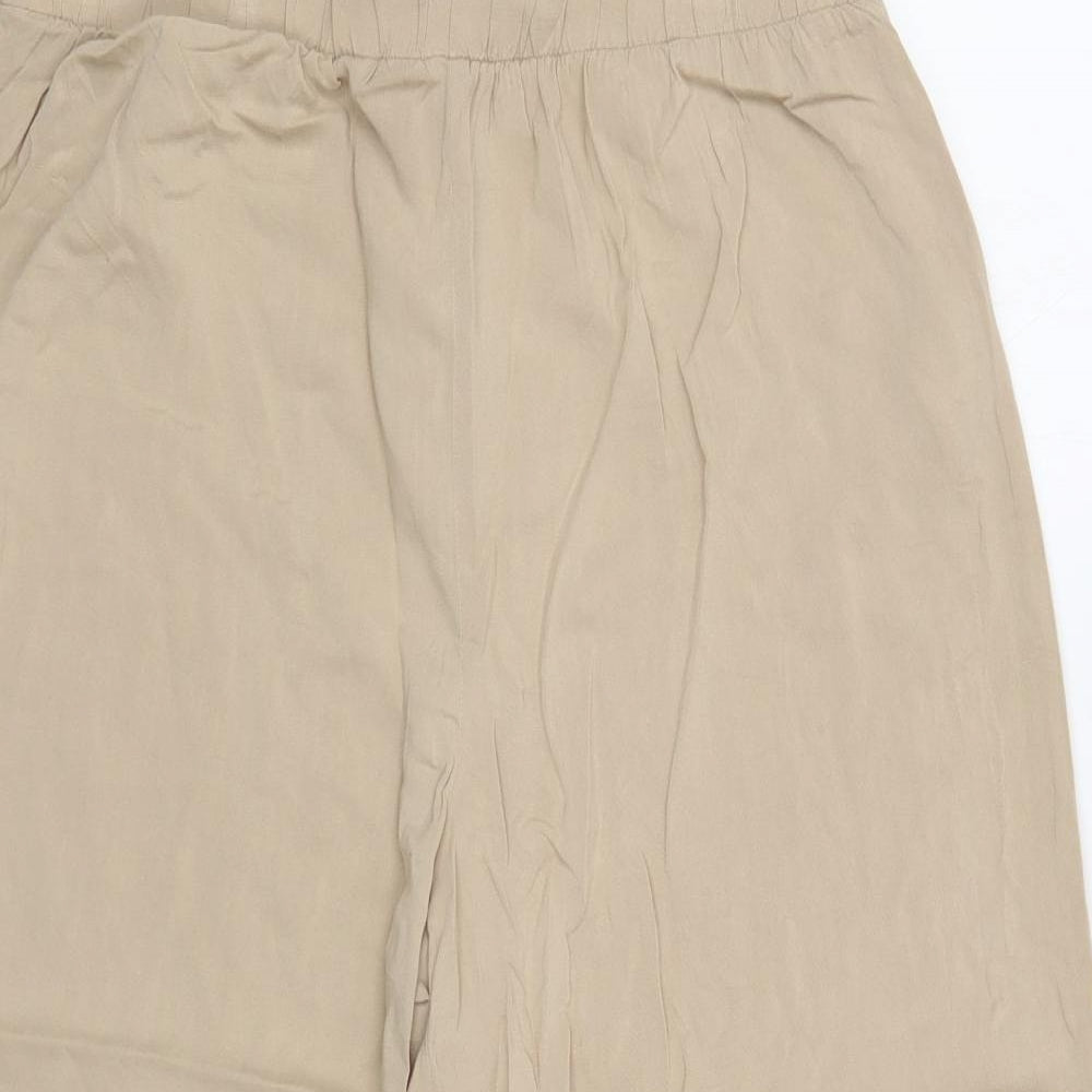 Primark Womens Beige Viscose Trousers Size 14 Regular