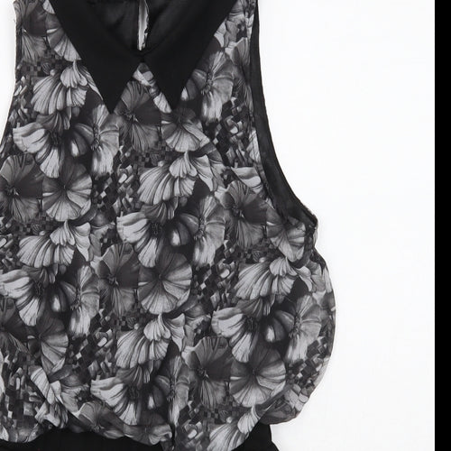 Mandi Womens Black Polyester Playsuit One-Piece Size 8 Button