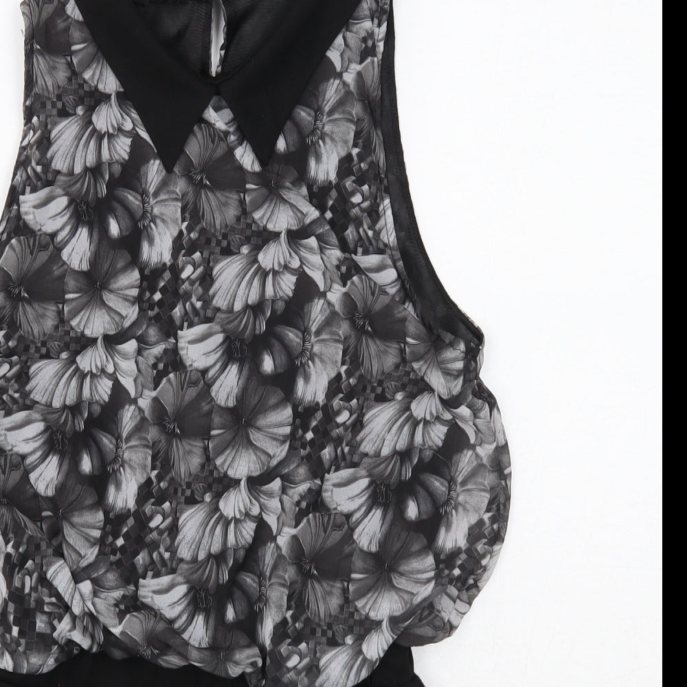 Mandi Womens Black Polyester Playsuit One-Piece Size 8 Button
