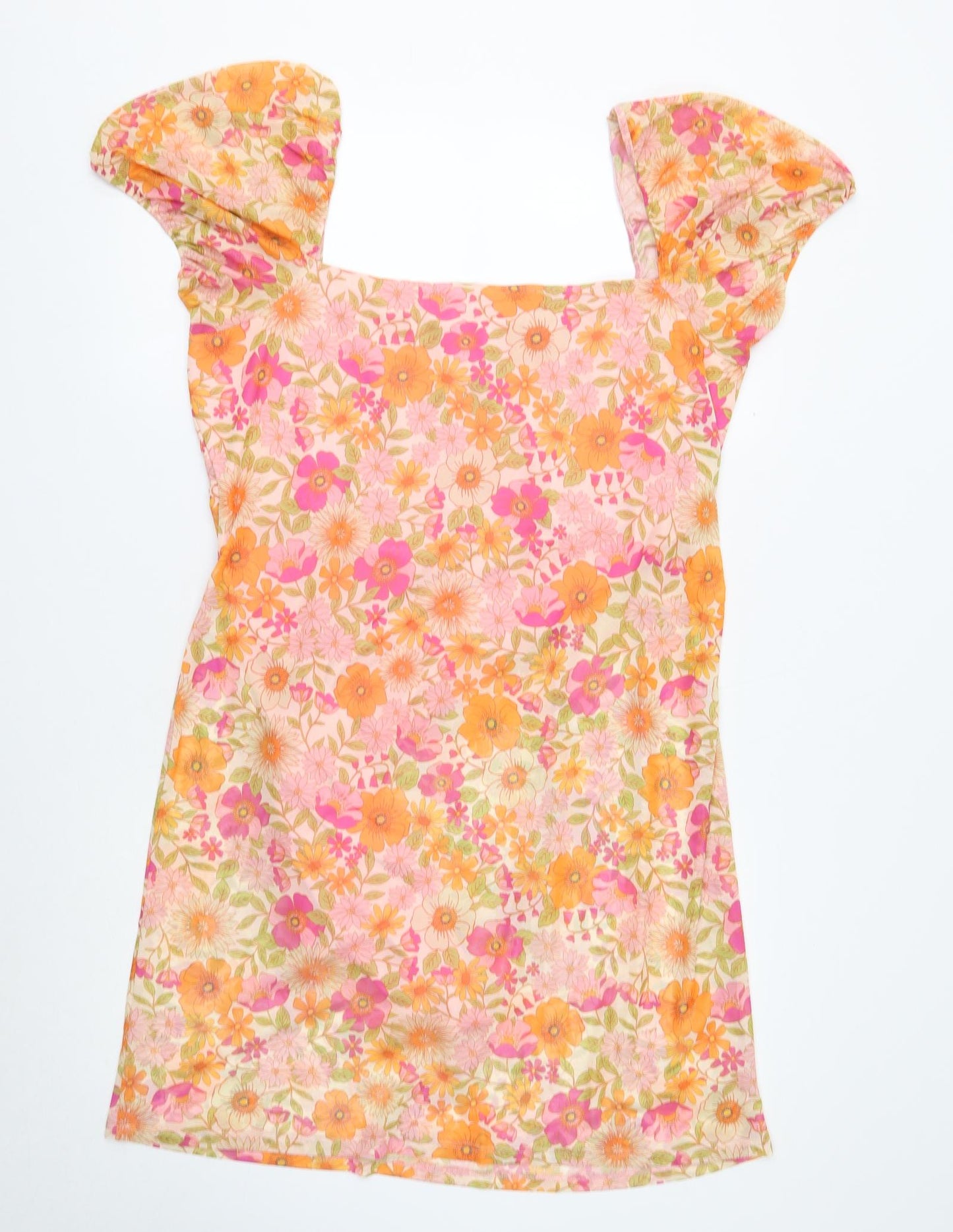 Primark Womens Multicoloured Floral Polyester A-Line Size 20 Square Neck Pullover