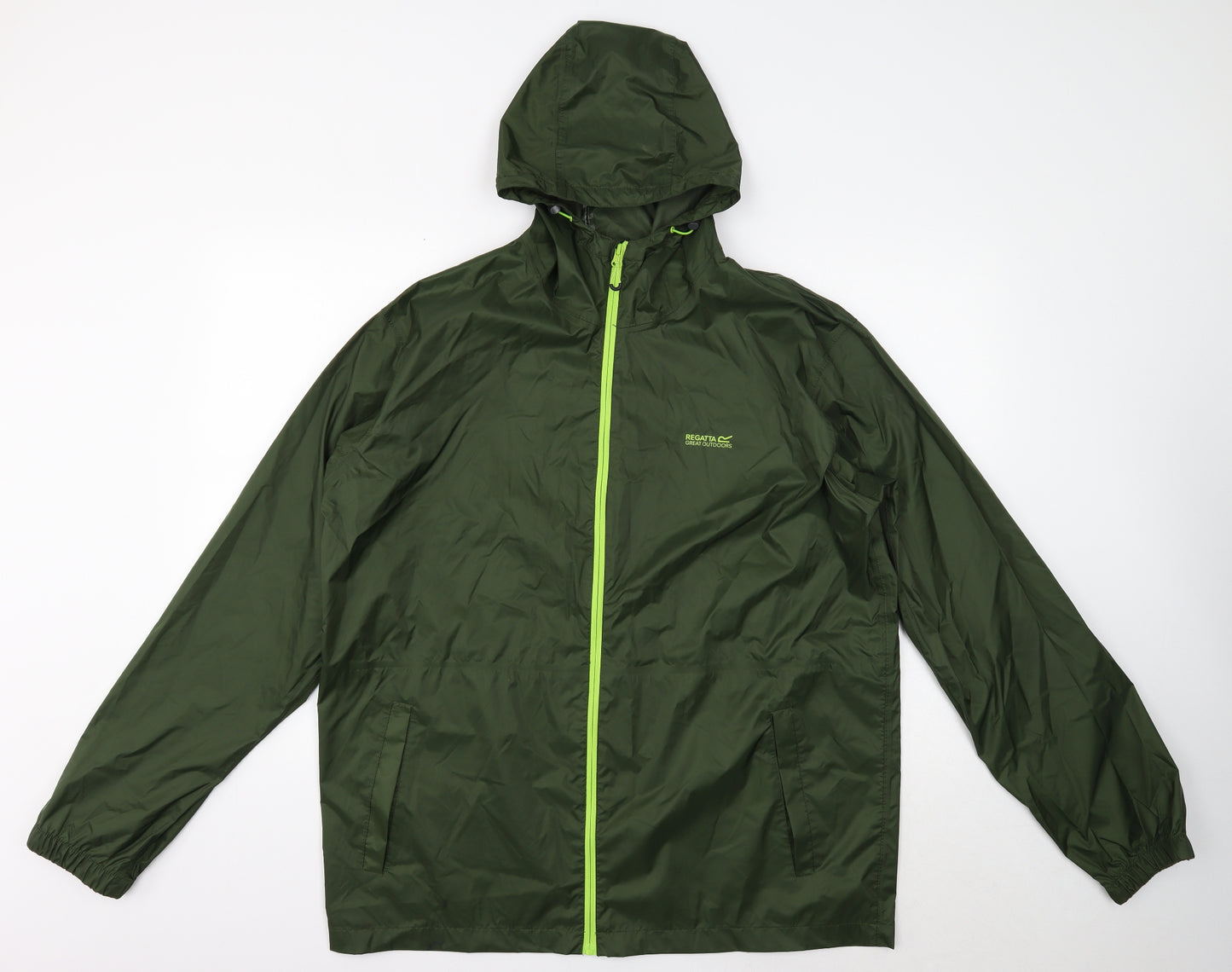 Regatta Mens Green Rain Coat Coat Size XL Zip