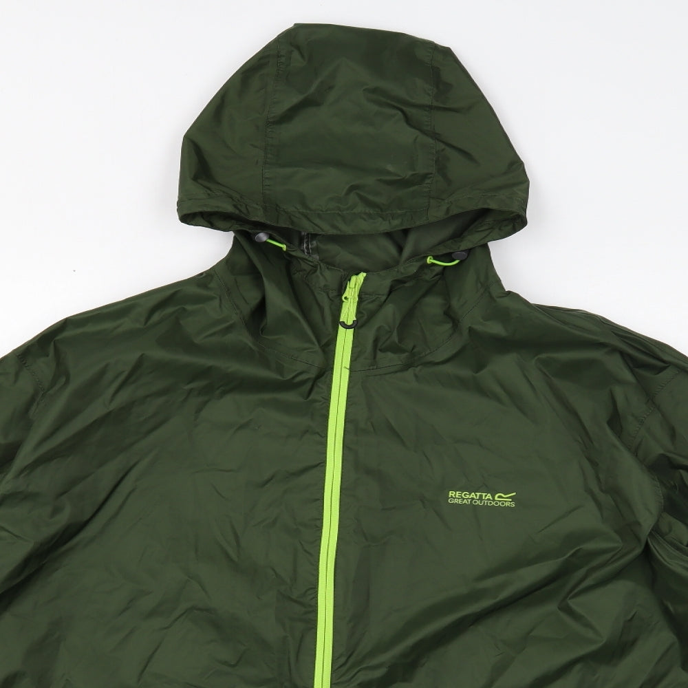 Regatta Mens Green Rain Coat Coat Size XL Zip