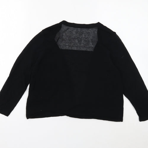 Marks and Spencer Womens Black Square Neck Viscose Cardigan Jumper Size 12