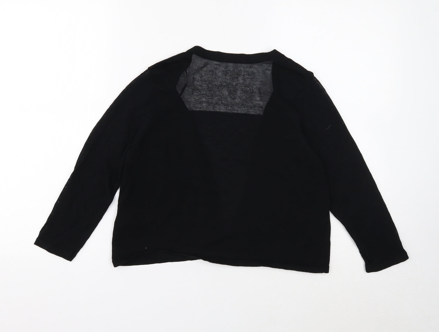 Marks and Spencer Womens Black Square Neck Viscose Cardigan Jumper Size 12