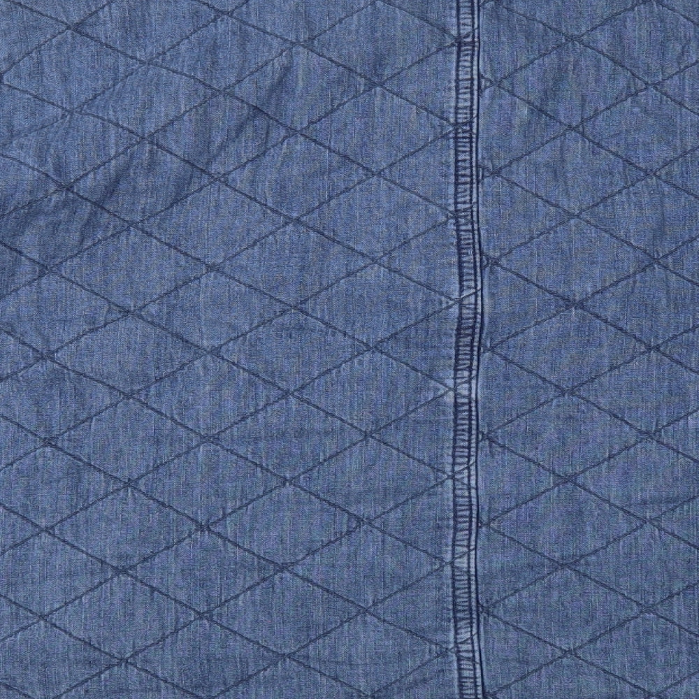 Marks and Spencer Womens Blue Quilted Jacket Size 24 Button