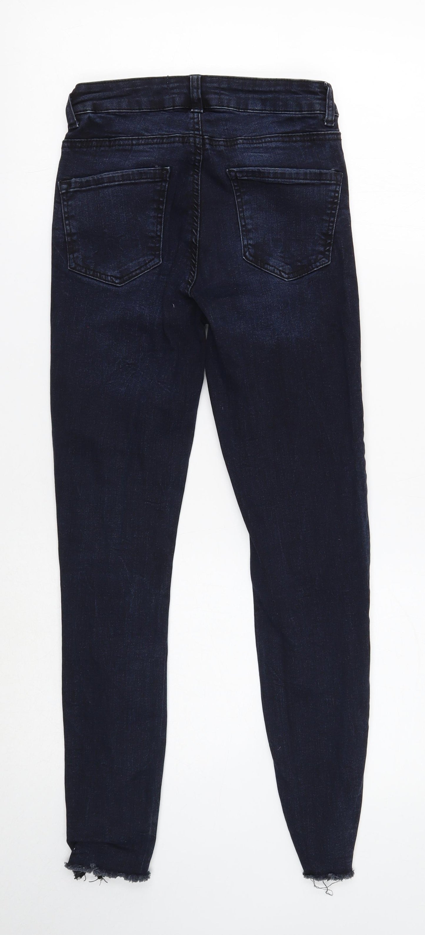 New Look Womens Blue Cotton Skinny Jeans Size 6 Regular Button