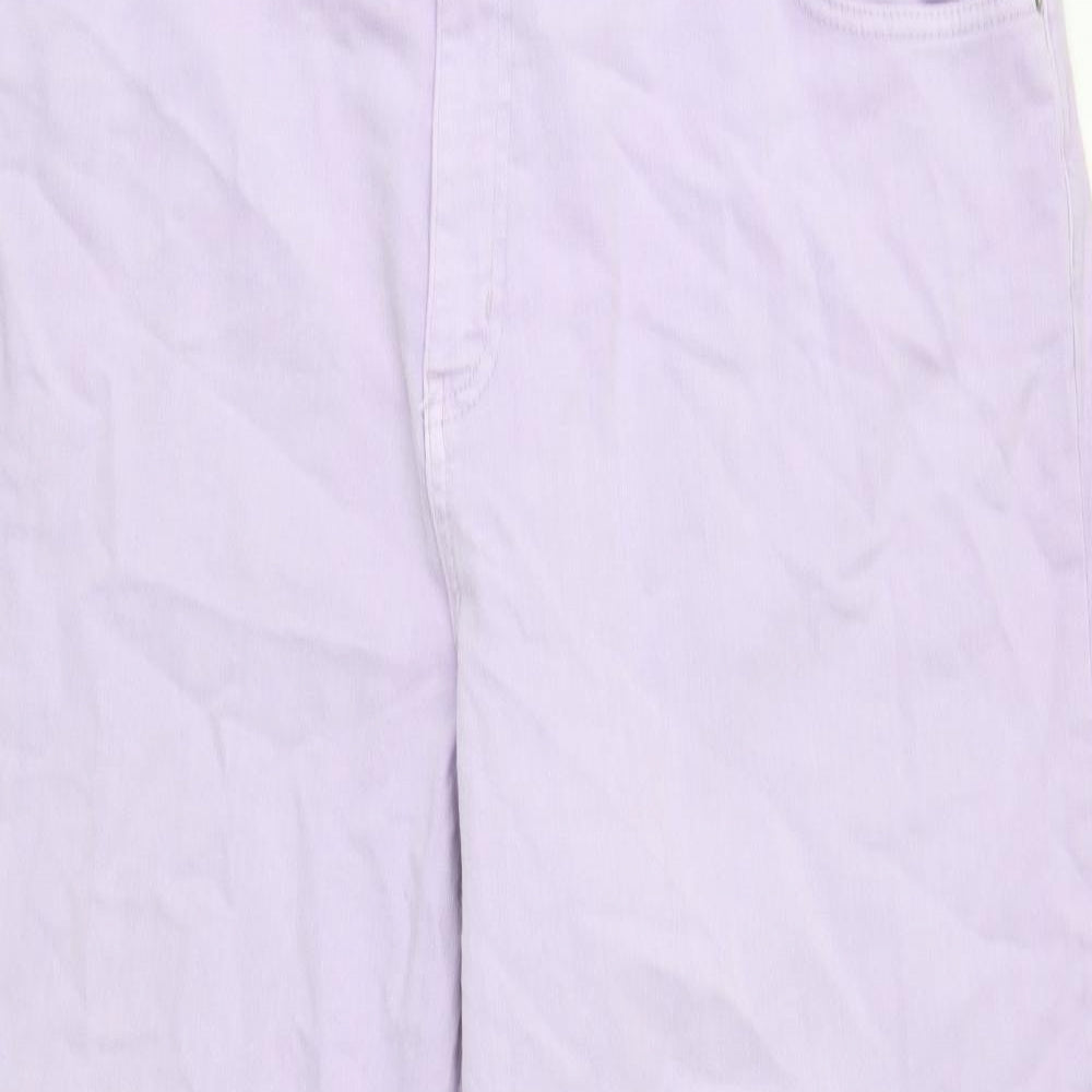 Marks and Spencer Womens Purple Cotton Mom Jeans Size 24 Regular Button