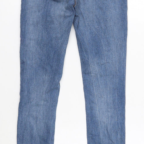 Denim & Co. Womens Blue Cotton Skinny Jeans Size 4 Regular Button