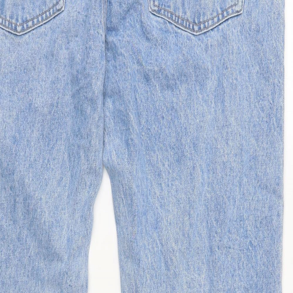 Marks and Spencer Mens Blue Cotton Straight Jeans Size 44 in L33 in Regular Button