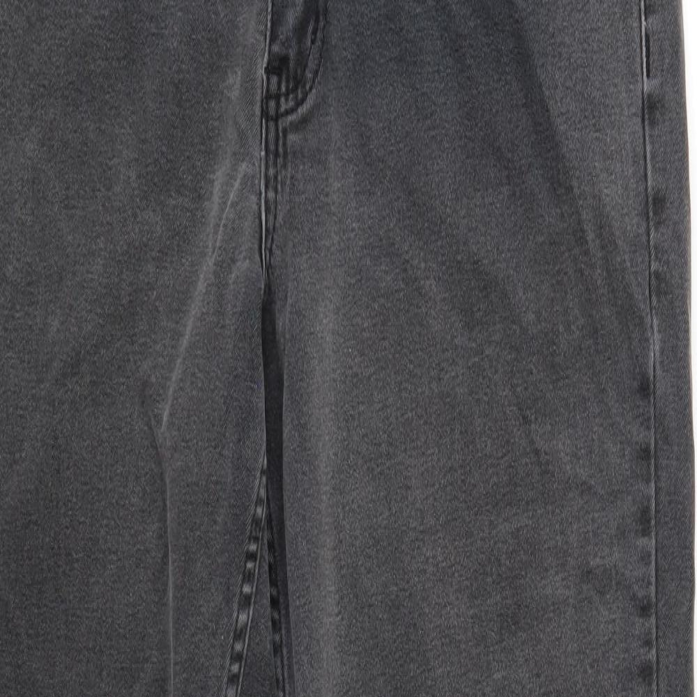 Cotton Traders Mens Grey Cotton Straight Jeans Size 34 in Regular Button