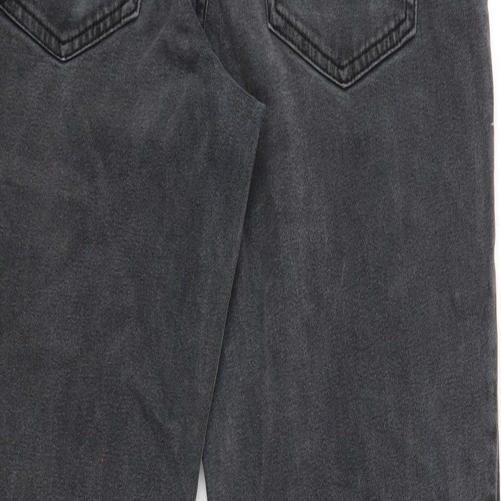 Cotton Traders Mens Grey Cotton Straight Jeans Size 34 in Regular Button