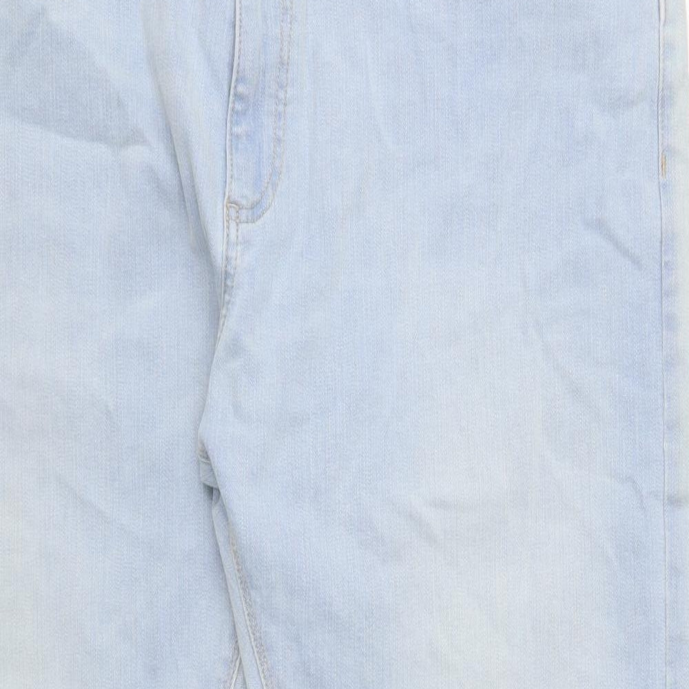 Marks and Spencer Mens Blue Cotton Straight Jeans Size 42 in L29 in Slim Button