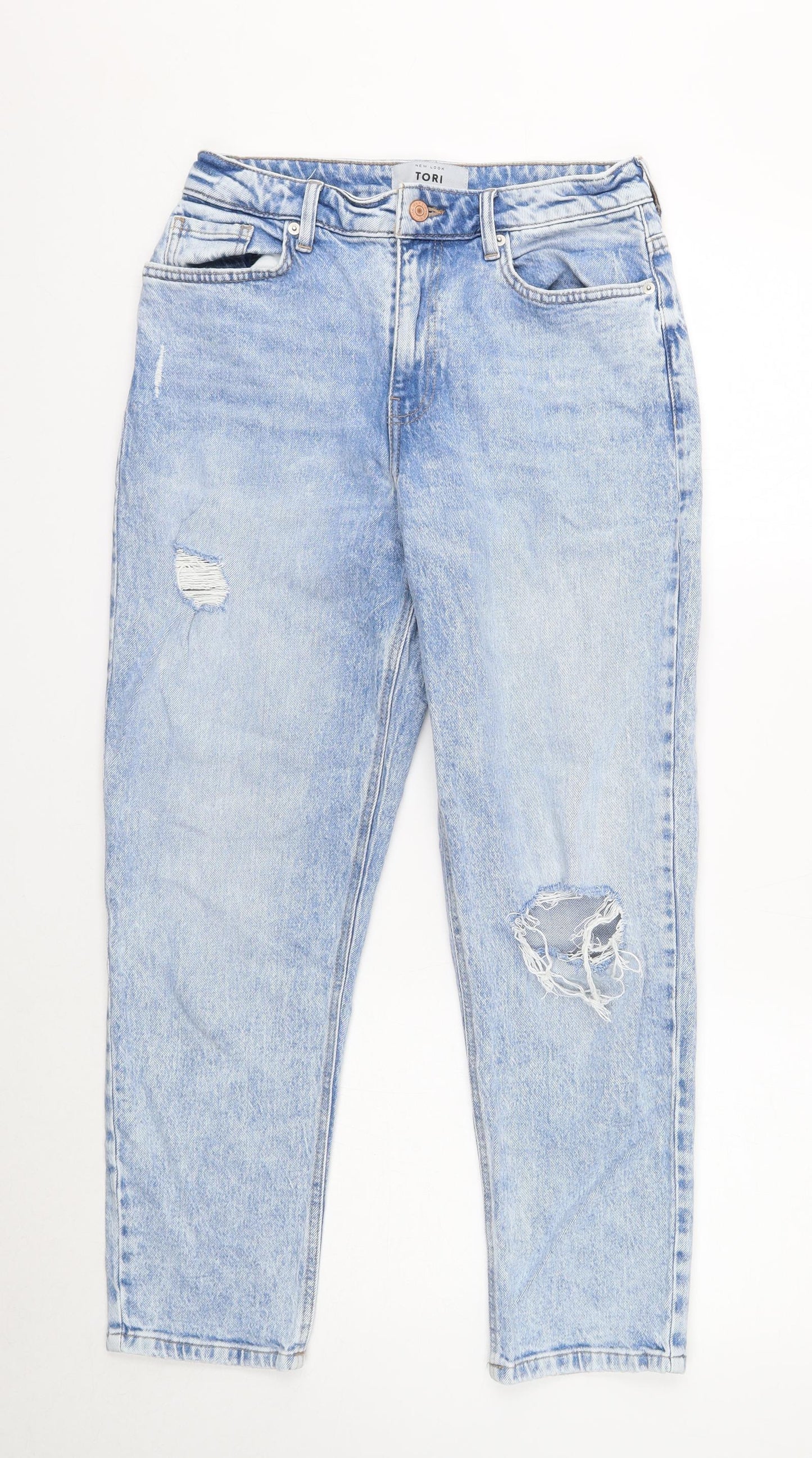 New Look Womens Blue Cotton Skinny Jeans Size 10 Regular Button