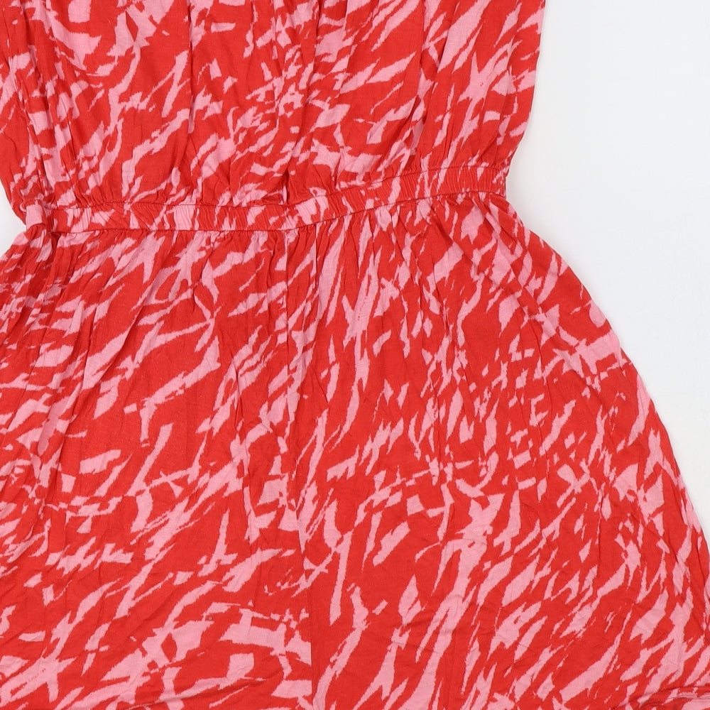 George Womens Red Geometric Viscose Playsuit One-Piece Size XL