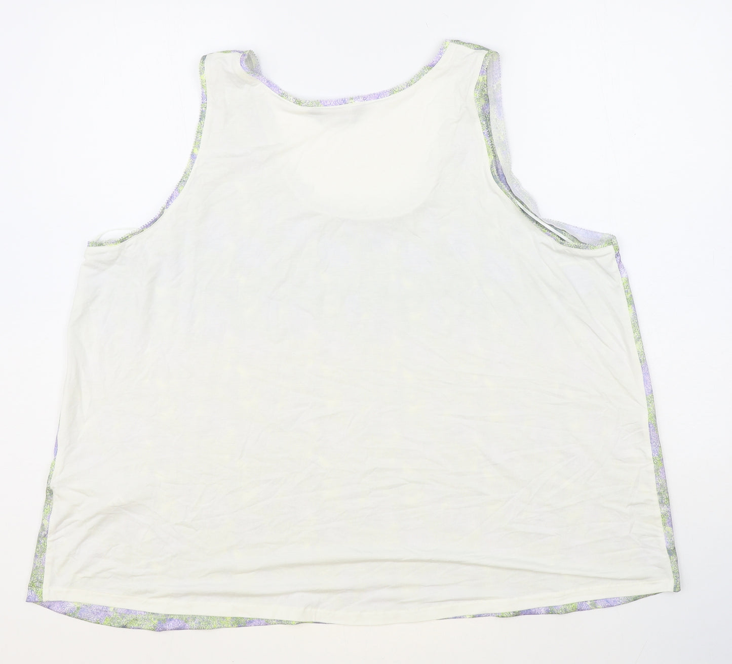 Marks and Spencer Womens Multicoloured Geometric Polyester Basic Tank Size 20 Scoop Neck