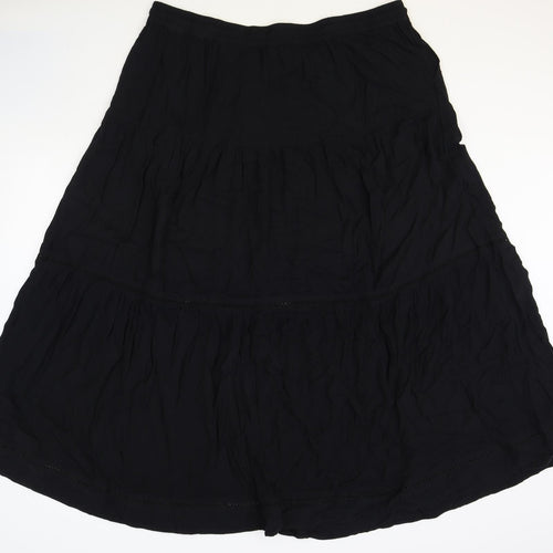 Marks and Spencer Womens Black Viscose A-Line Skirt Size 20