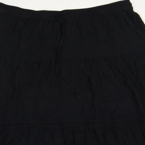 Marks and Spencer Womens Black Viscose A-Line Skirt Size 20