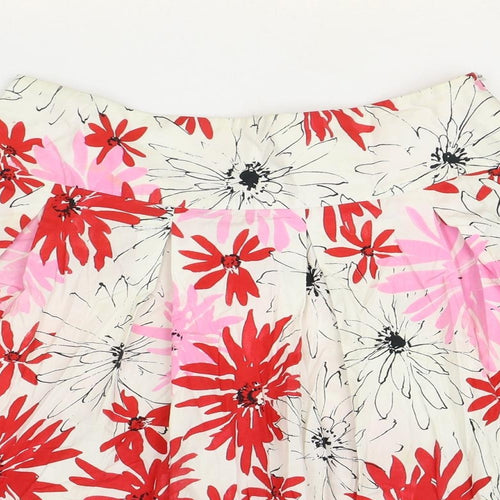 Equation Womens Multicoloured Floral Cotton A-Line Skirt Size 10 Zip