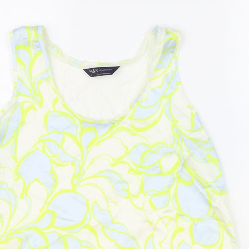Marks and Spencer Womens Multicoloured Floral Polyester Basic Blouse Size 8 Scoop Neck