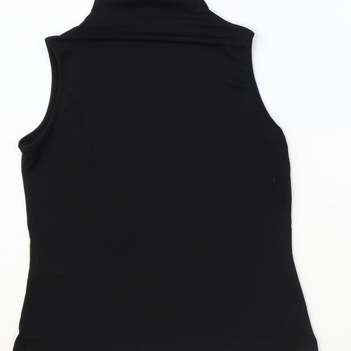 Dorthey Perkins Womens Black Polyester Basic Blouse Size 12 Mock Neck