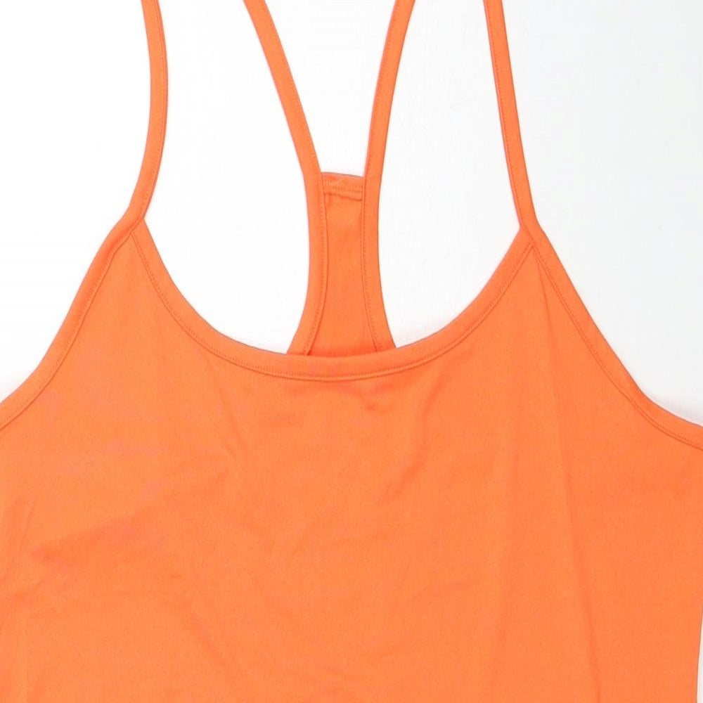 Marks and Spencer Womens Orange Polyester Camisole Tank Size 12 Scoop Neck Pullover - Racerback