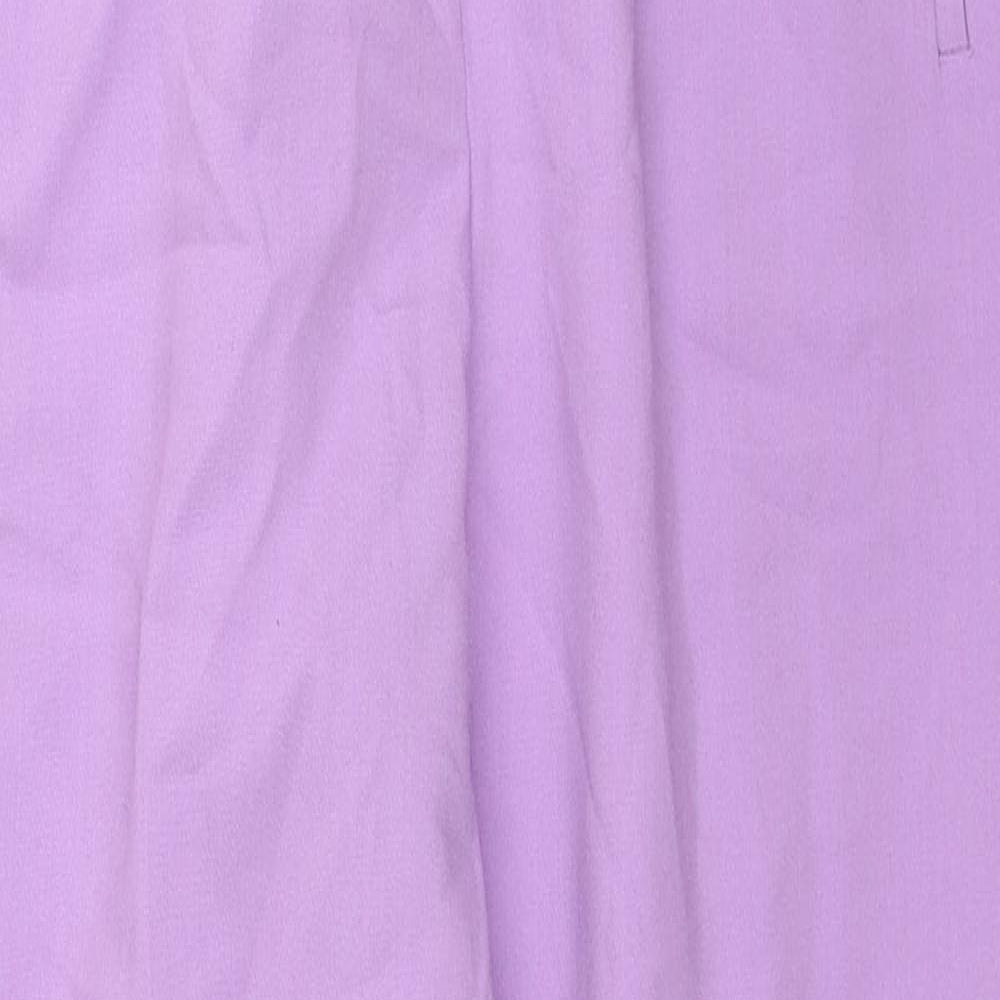 Zara Womens Purple Polyester Trousers Size M Regular Zip