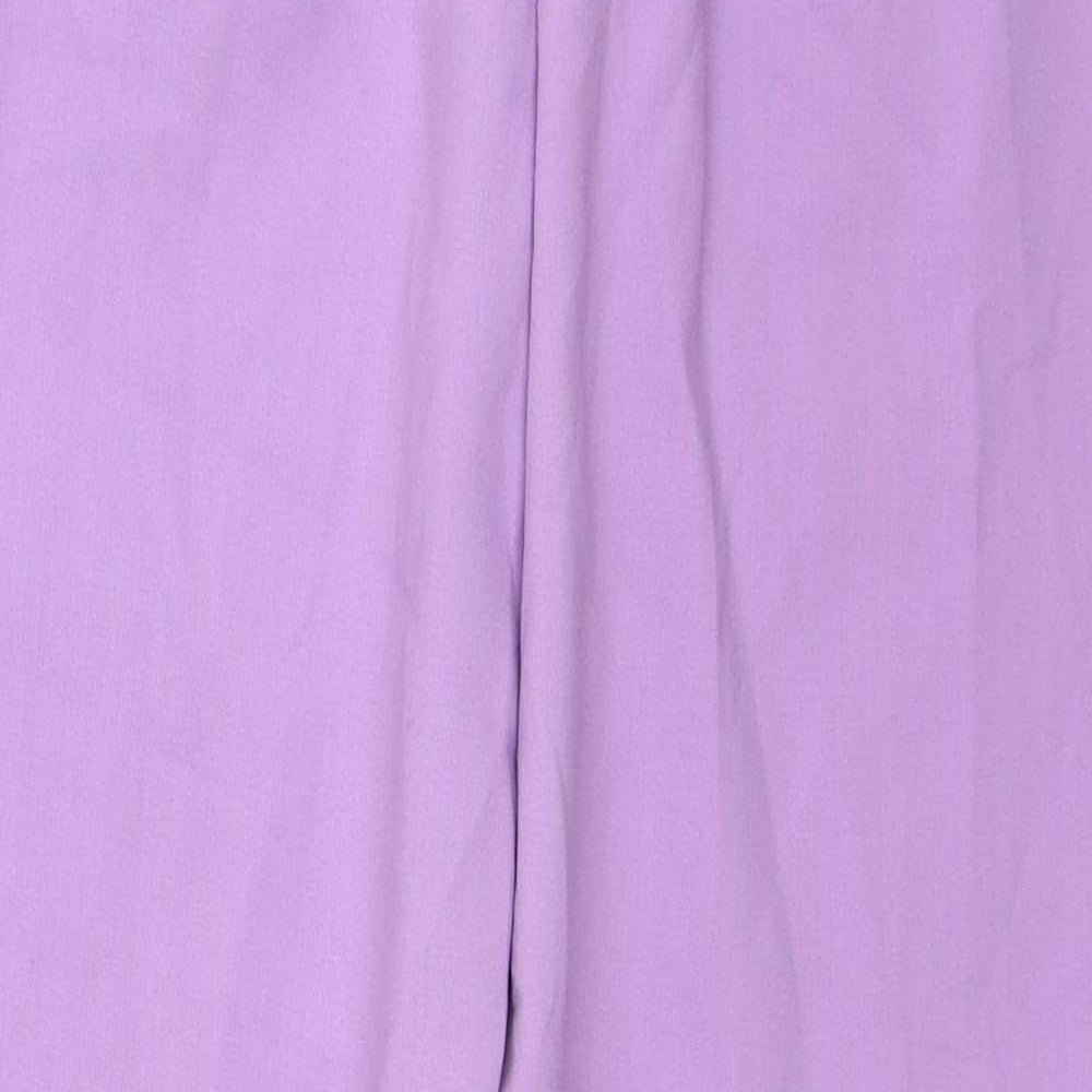 Zara Womens Purple Polyester Trousers Size M Regular Zip