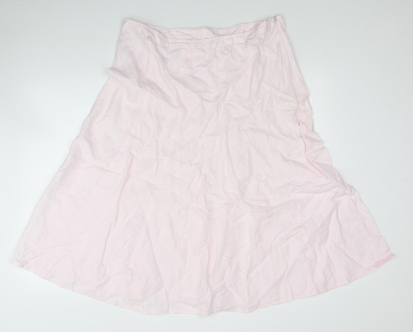 TU Womens Pink Linen A-Line Skirt Size 16 Zip