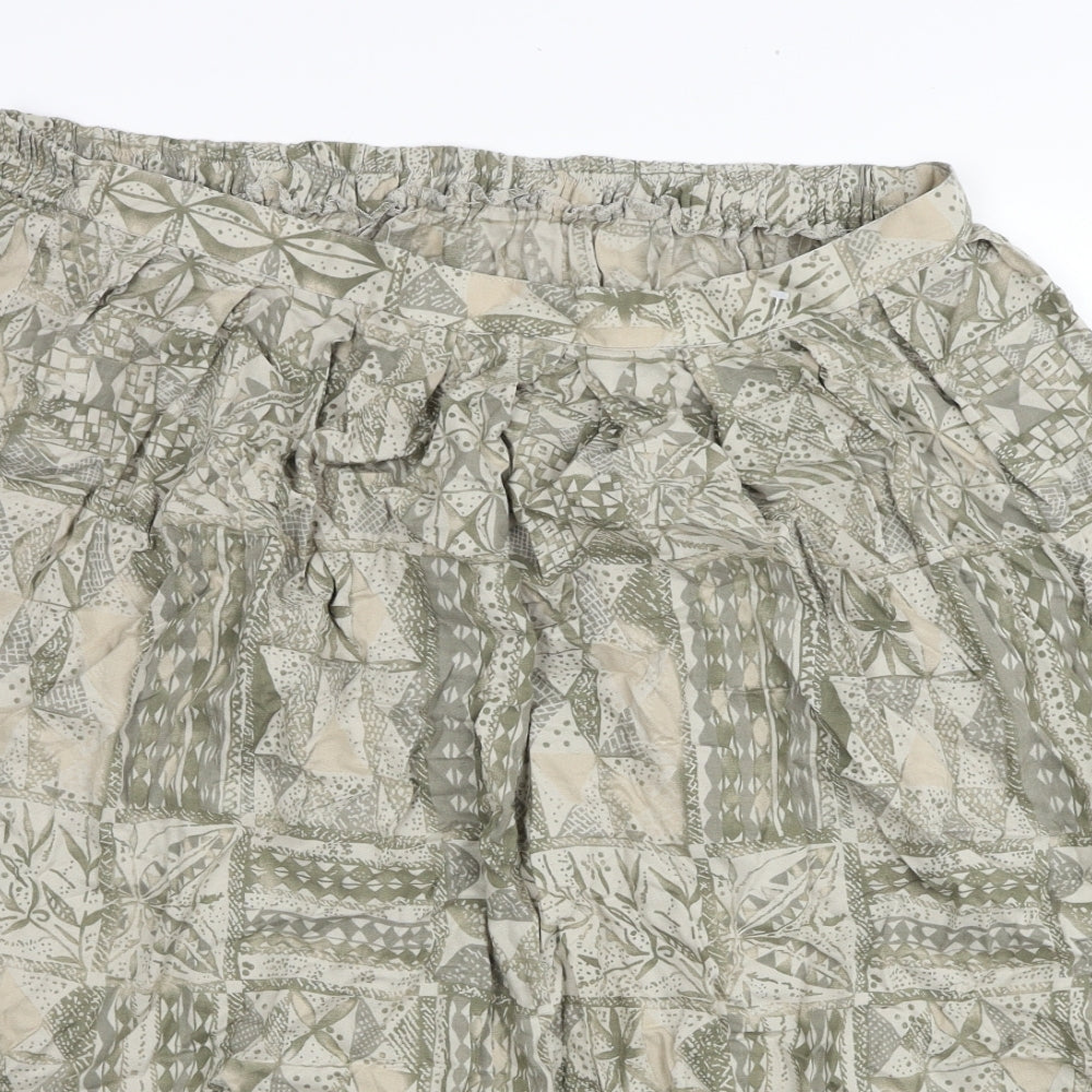 Berkertex Womens Grey Geometric Viscose A-Line Skirt Size 22